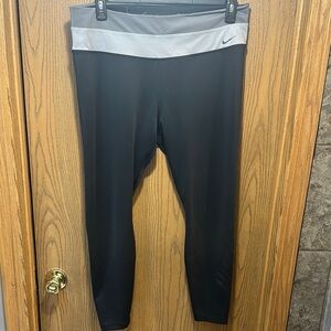 Nike Black and Gray Leggings with Elastic Waistband